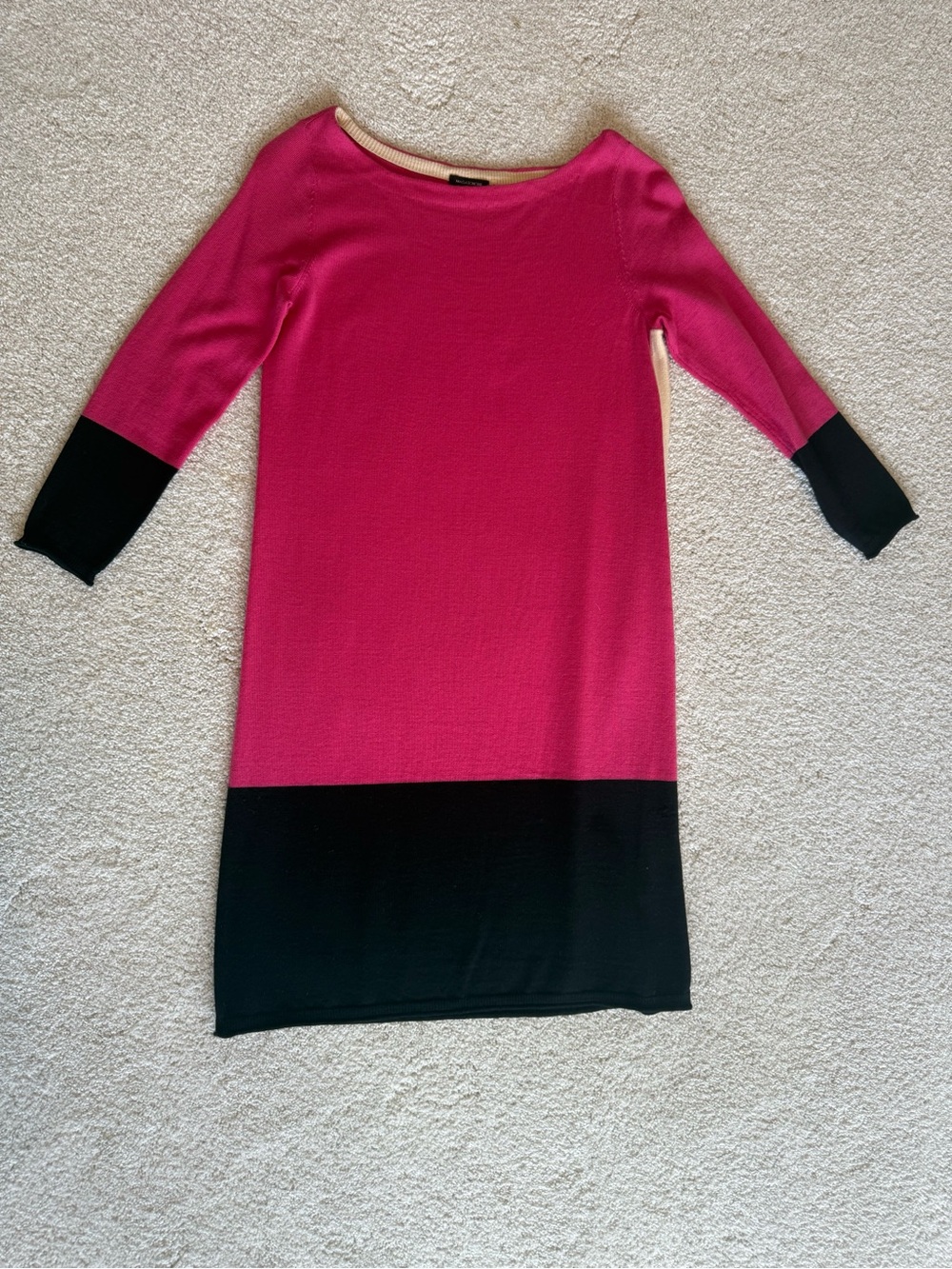 Magaschoni Pink and Black Colorblock Sweaterdress Size XS MSRP $175